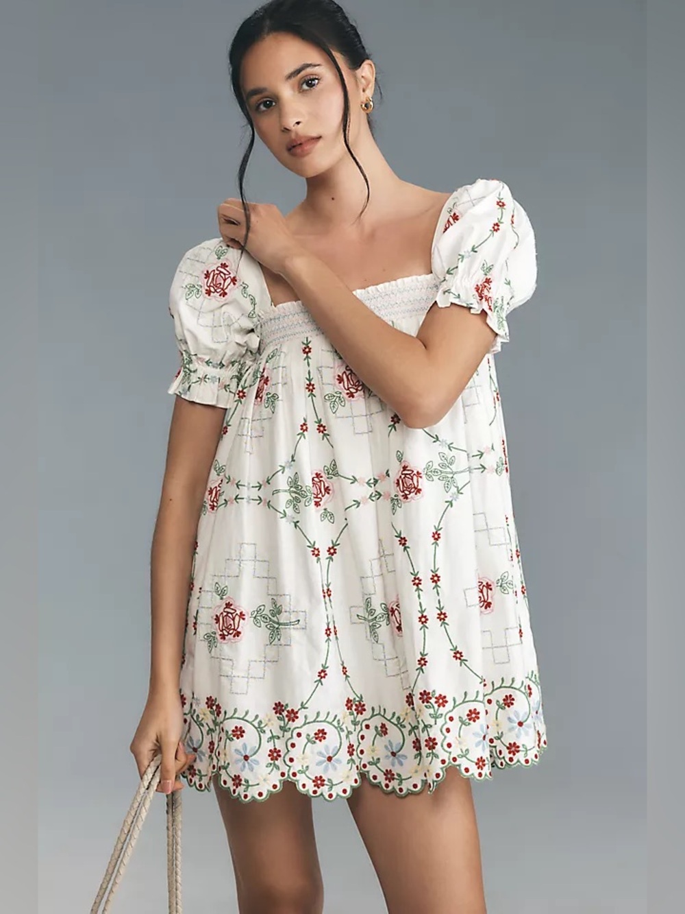 Damson Madder Lulu Embroidered Mini Dress
